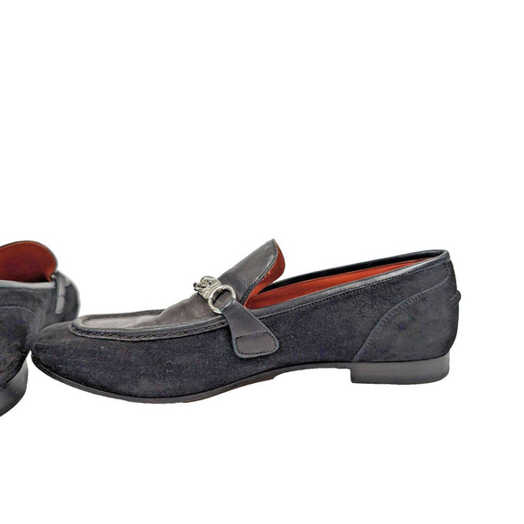 Rag & Bone Cooper Loafer Black Leather Suede Size EU 39.5 US 9.5 Chain Detail - Picture 6 of 13